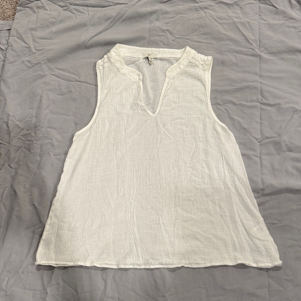 Joie Sleeveless White Blouse